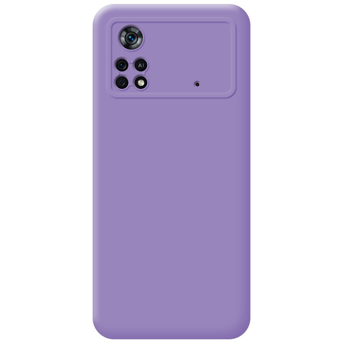 Custodia per telefono viola con modulo fotocamera.