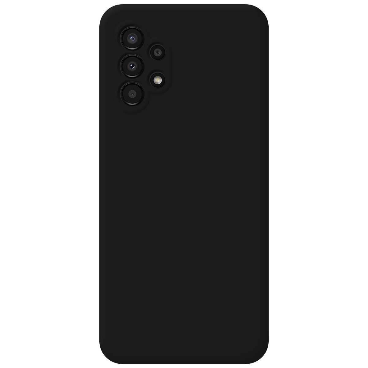 Custodia per telefono nera unita. La fotocamera del telefono è visibile nell'angolo in alto a sinistra.