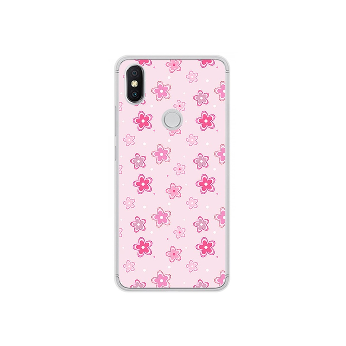 Funda de teléfono con un patrón de flores rosas.