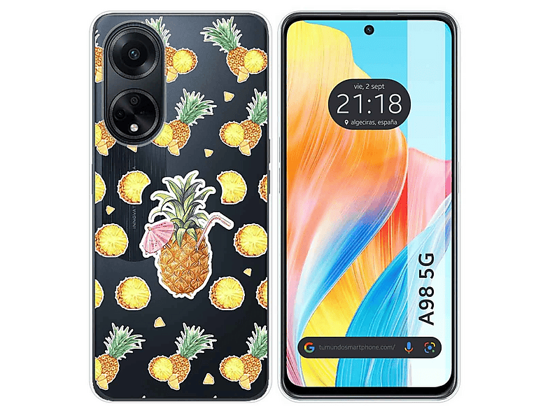 Cover Per Oppo A98 5G Con Supporto Magnetico E Anello 360°, Anti-caduta, Rosso - 3