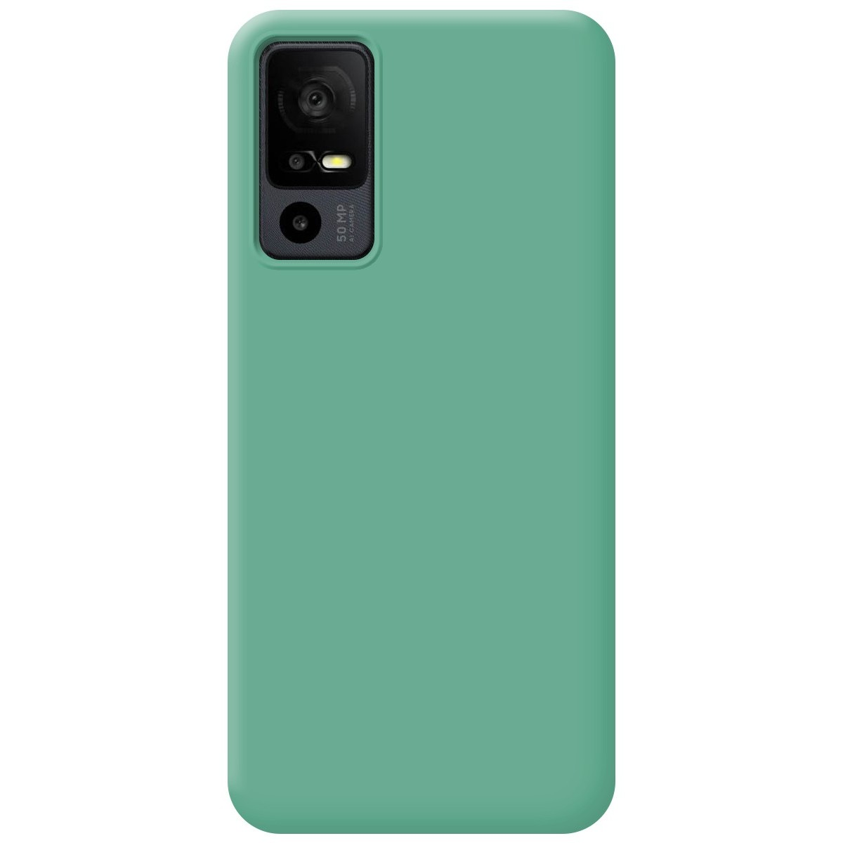 Funda de teléfono, verde menta liso con cámara.