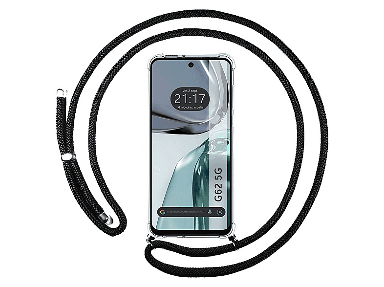 SEAHAI Transparente Coque Pour Motorola Moto G13 / Moto G23, Étui Rigide PC/Cadre Anti-Chute/Souple TPU Housse Gel Silicone Case Antichoc Antipoussière Cover - Bleu Foncé