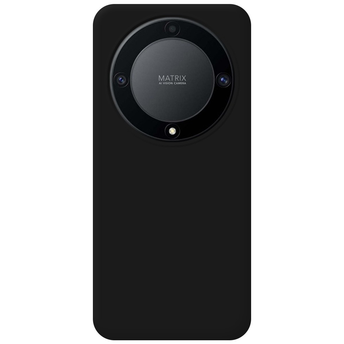 Funda negra con tres lentes de cámara y texto 'MATRIX AI VISION CAMERA'.