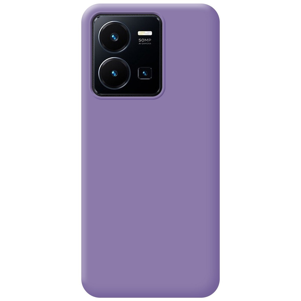Custodia viola con fotocamera, superficie liscia.