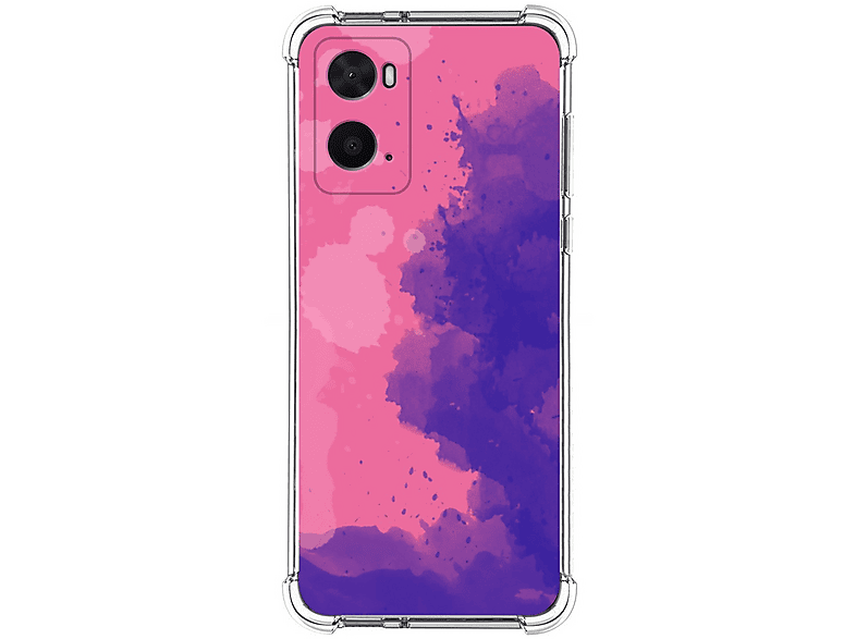 Longstong Custodia Adatta per OPPO A76 / OPPO A96 (6.56), Cover in pelle metallica serie CODE - Rosso