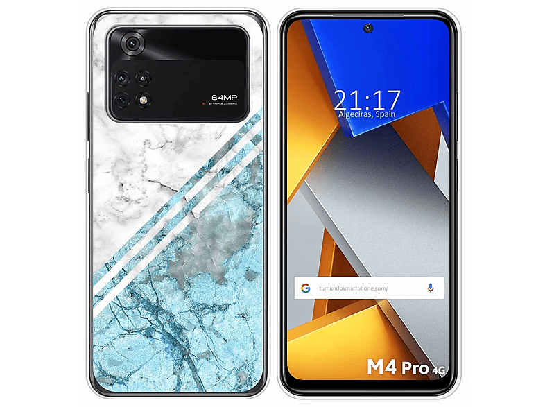 Custodia Xiaomi Poco M4 Pro GOKEN Cover Per Xiaomi Poco M4 PRO 4G + 2 Vetro Temperato, Silicone TPU Xiaomi Poco M4 Pro 4g Cover