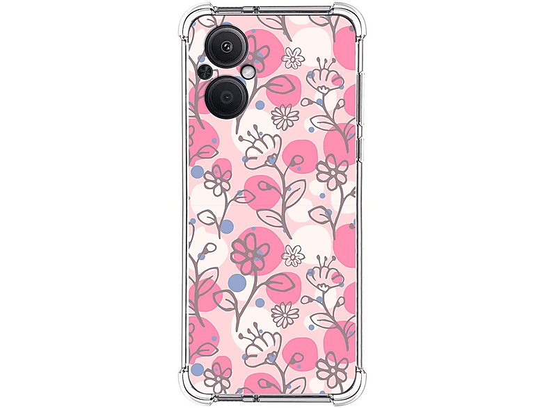 Oppo A96 5G Funda Gel Tpu Silicona transparente dibujo Flores 01