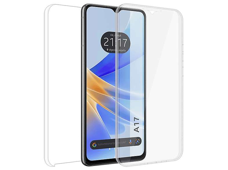 Custodia Per OPPO A17 Con Bordo Dorato JIAFEI | TPU Morbido Blu | Protezione Antiurto