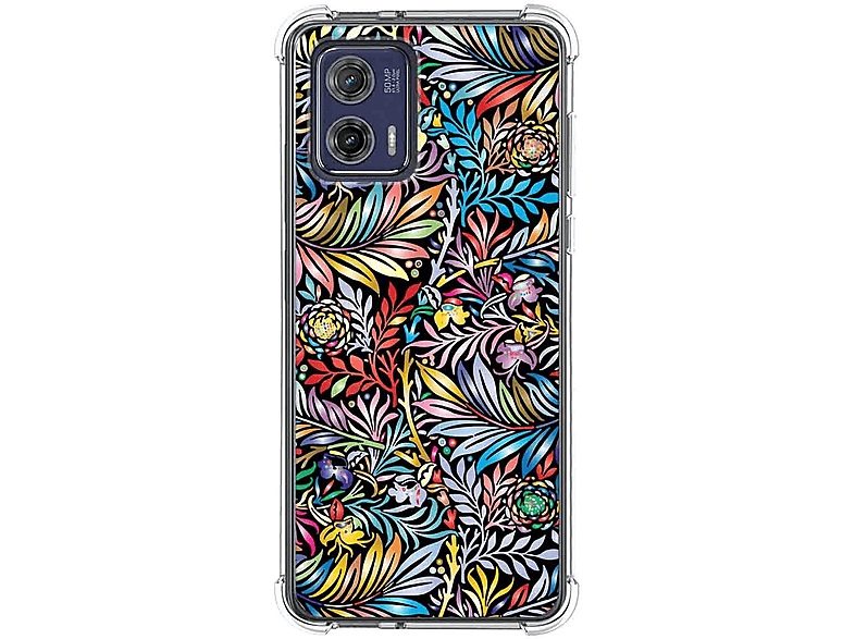 Motorola Moto G73 5G Funda Gel Tpu Silicona transparente dibujo Flores  01