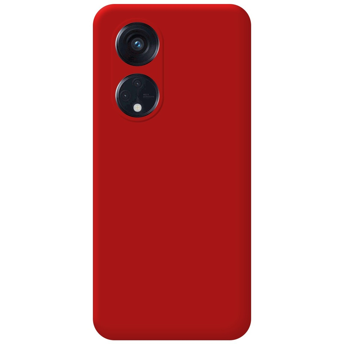 Custodia rossa con modulo fotocamera.