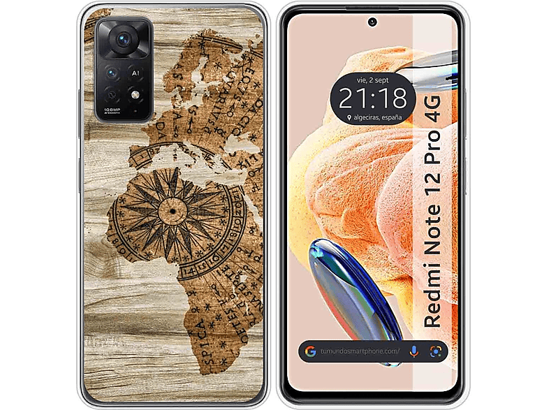 Xiaomi Redmi Note 12 4G Funda Gel Tpu Silicona dibujo Madera 10