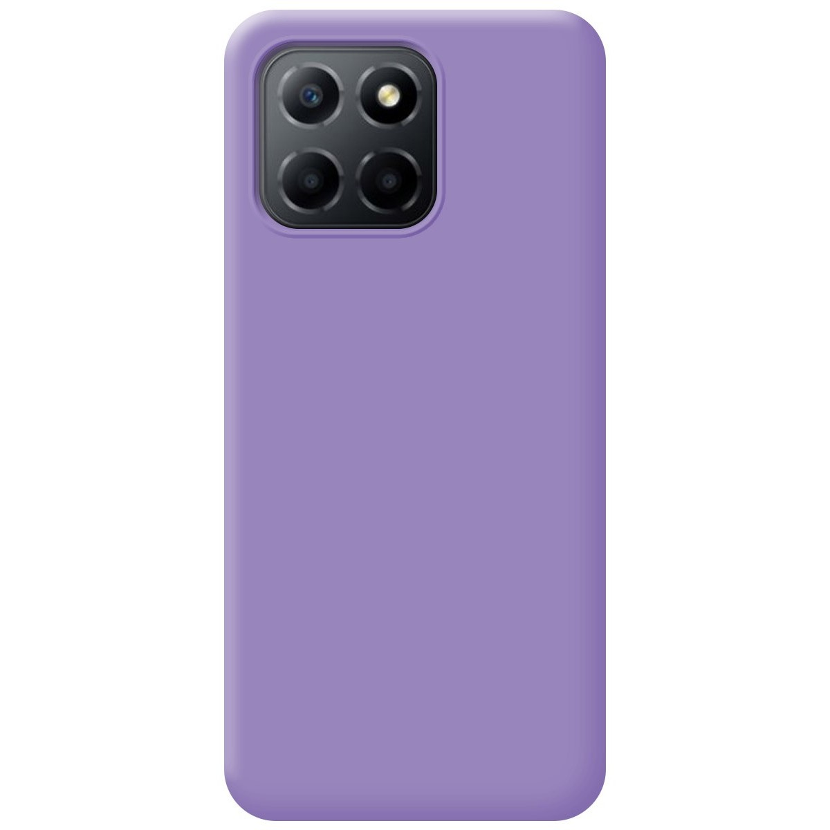 Custodia per telefono lilla tinta unita con più fotocamere.