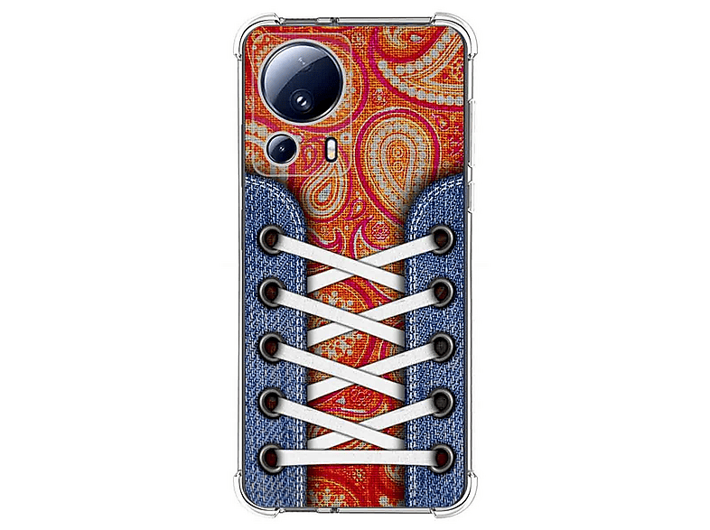 kwmobile Custodia Compatibile con Xiaomi Redmi Note 13 PRO 5G / Poco X6 5G Cover - Back Case in Legno con Bumper in Silicone TPU - Sole Mandala Madreperla Marrone Scuro