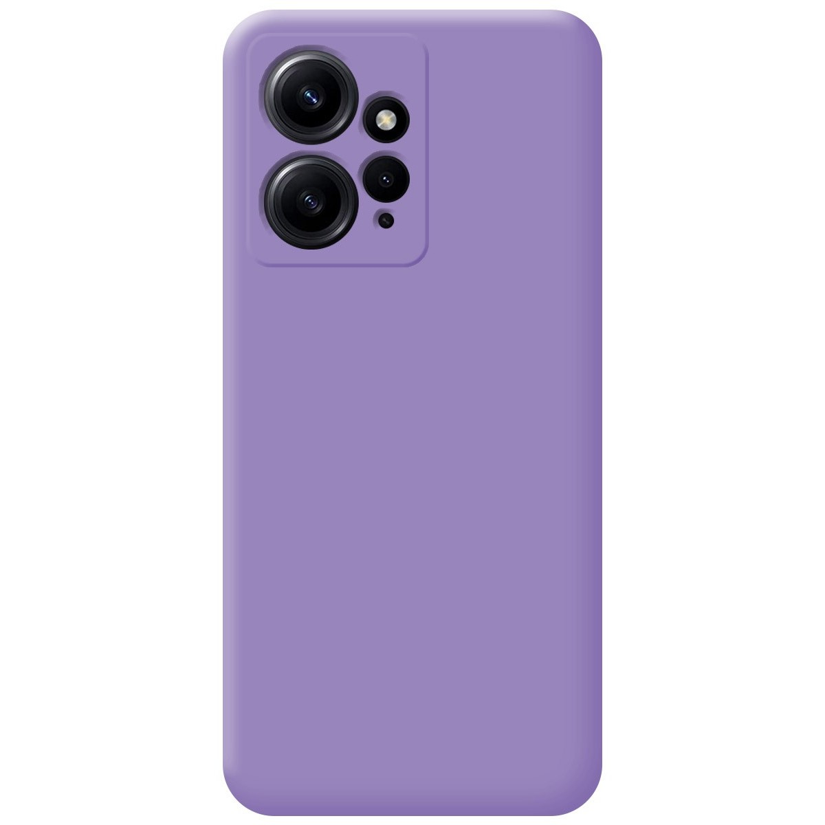 Custodia per telefono con colore viola pieno e più ritagli per fotocamera.