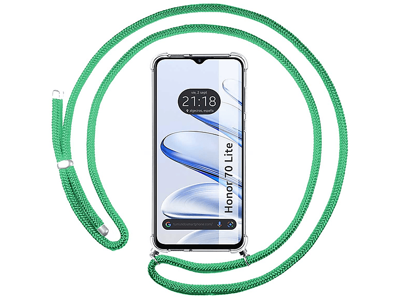 Yojiong Cover con Cordino per Honor 70 Lite/Honor X8 5G / Honor X6 4G (6.5), Custodia con Laccio Collana smartphone Liquido Silicone [Antiurto] [An tiGraffio] [Antiscivolo] Case, Deep Navy