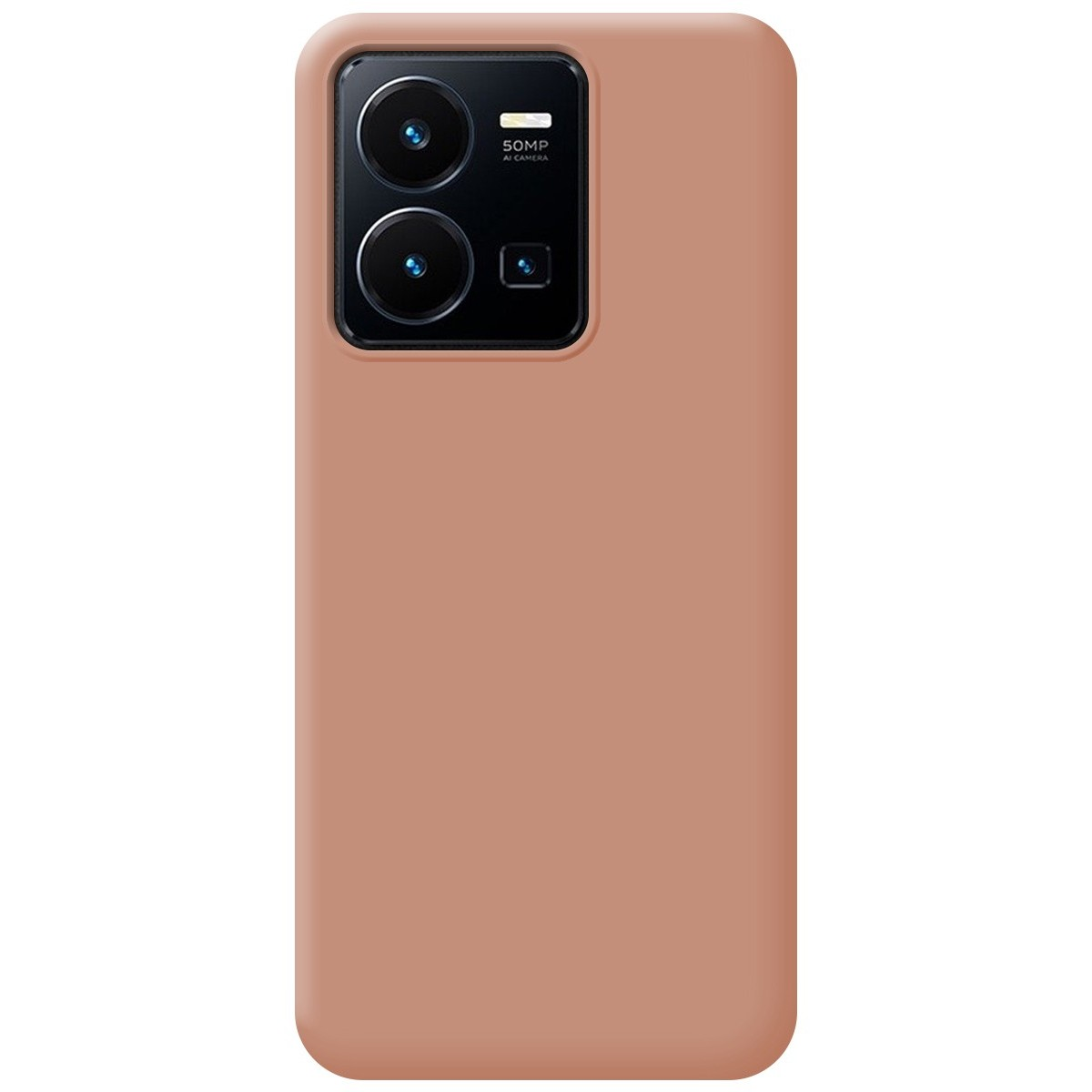 Custodia del telefono di colore pesca unito e telefono con design fotocamera.