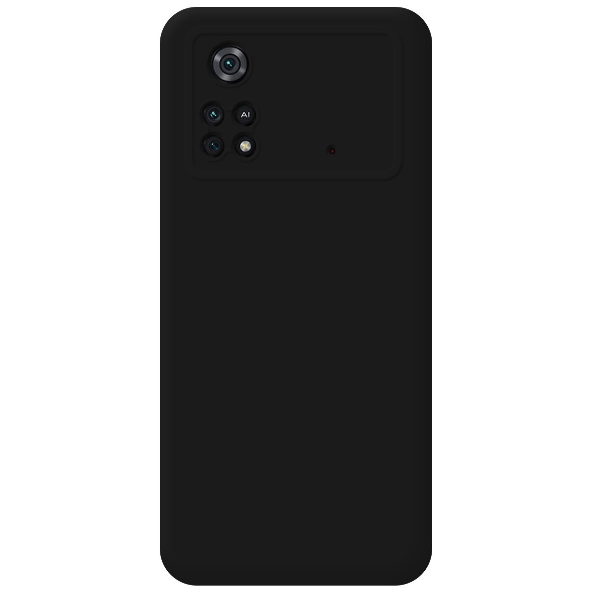 Custodia per telefono nera con sporgenza per la fotocamera.