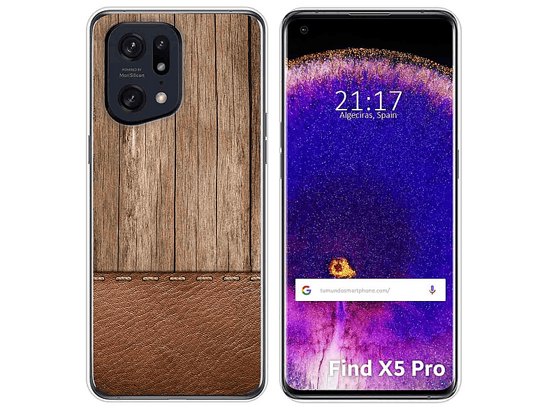 Tumundosmartphone Personalizzare Tu Cover Ciondolo Trasparente per Oppo A77 5G Con Cordino Nero Disegno Personalizzata