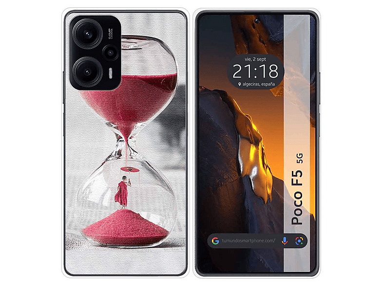 COMAKU Cover Specchio per Xiaomi Poco F5, Prime Custodia Smart View con Clear Schermo Finestra - Nero