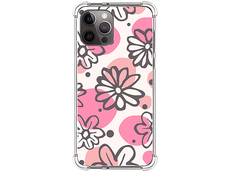 Iphone 12 Pro Max (6.7) Funda Gel Tpu Silicona transparente dibujo Flores  01