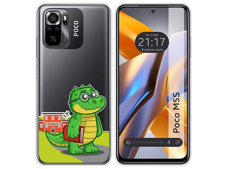 ZMONE Funda para Xiaomi Poco M5s Case con Mica de Vidrio Cristal Templado [2 Pack],Transparente