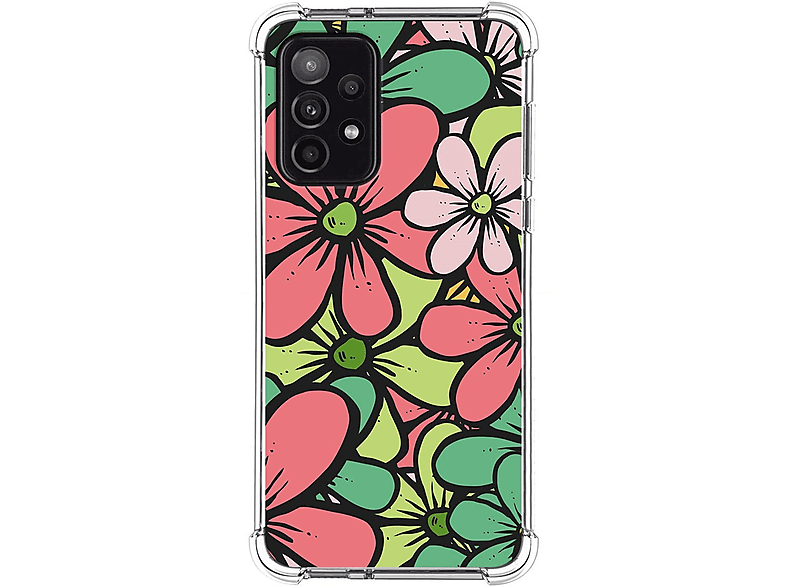 Samsung Galaxy A53 5G Funda Gel Tpu Silicona transparente dibujo Flores  01