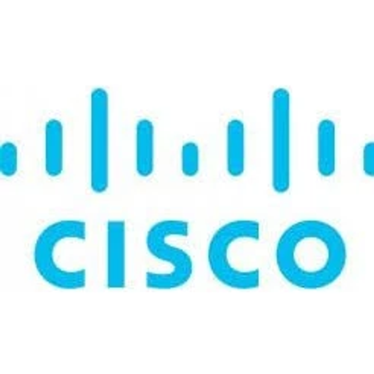 Das Cisco-Logo mit blauen vertikalen Linien und dem Wort 'CISCO' in blauem Text.