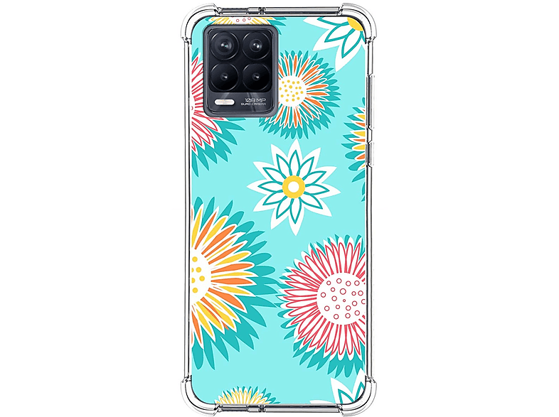 Yoedge Natale Cover per OPPO Realme 8/8 Pro 4G 6,4 Trasparente Silicone TPU Morbido Ultra Sottile Cover 3D Christmas Cartoon Pattern Disegni con Bambola Antiurto Bumper Protettiva Case,Babbo Natale 1