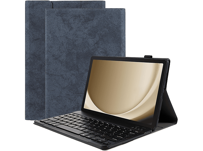 CAZY Tastatur Hülle Kompatibel mit Backcover Tab Kunstleer, Tablethülle Blau für Galaxy Samsung