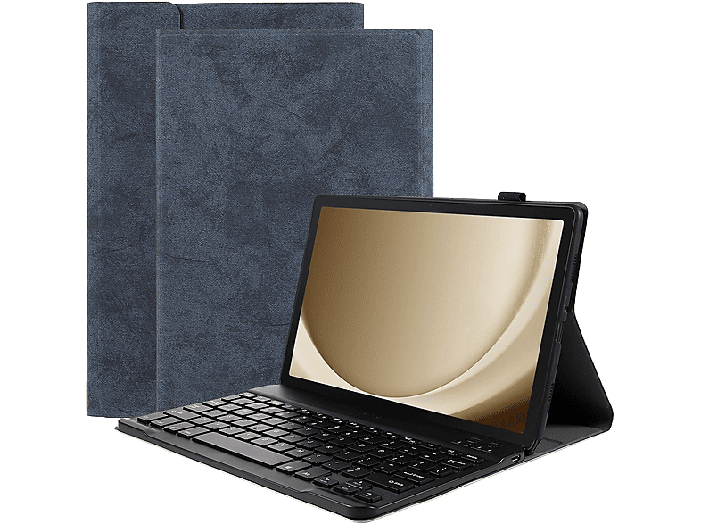 CAZY Tastatur Hülle Kompatibel Blau Galaxy Tab für Kunstleer, mit Tablethülle Backcover Samsung
