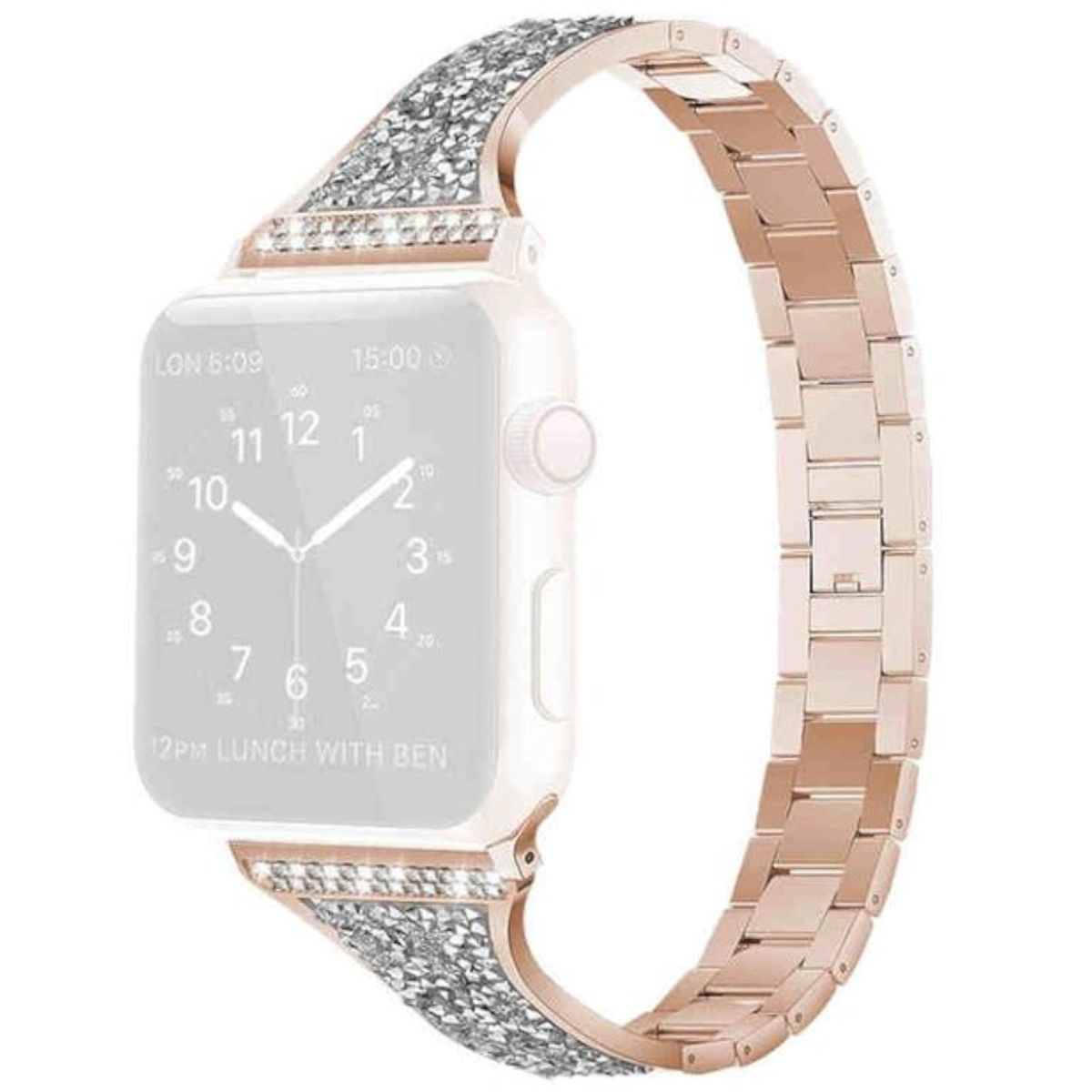 Watch Band, Series Ultra 9 45 44 49mm 6 Design Apple, SE + 7 3 4 Pink Diamant / Style 42mm, Stahl 1 / WIGENTO / 2 2 5 Ersatzarmband, 1 8
