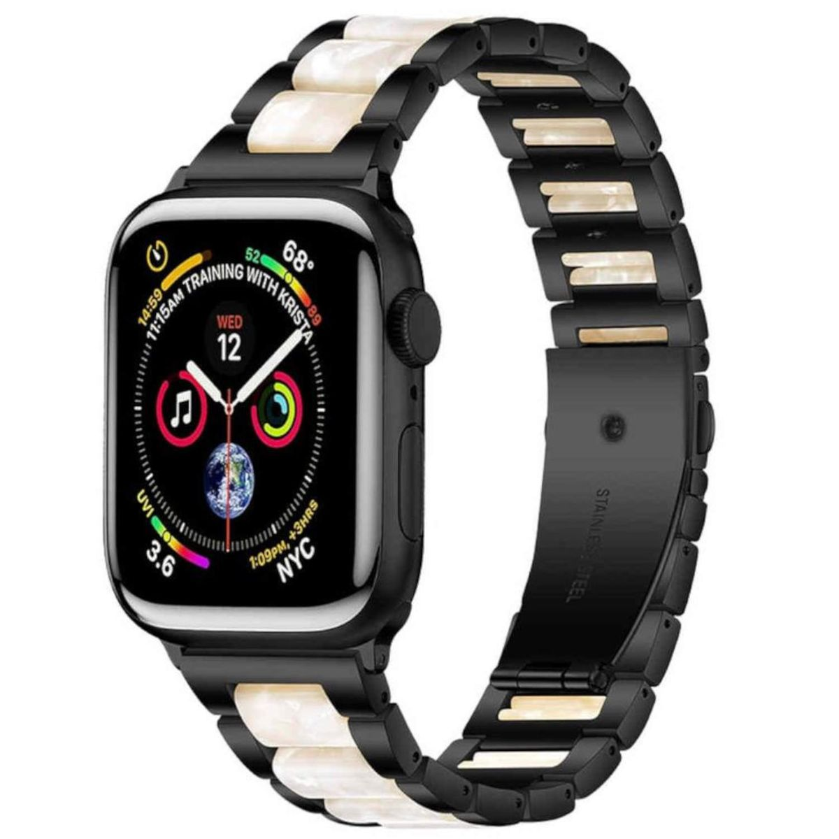 Apple, / 42mm, / Schwarz 8 5 3 / 44 2 Ersatzarmband, 9 Weiß 6 Ultra 7 2 Watch 45 4 49mm Series Harz Design Metall SE WIGENTO / + Band, 1 1