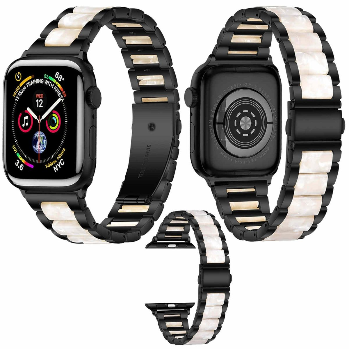 Apple, / 42mm, / Schwarz 8 5 3 / 44 2 Ersatzarmband, 9 Weiß 6 Ultra 7 2 Watch 45 4 49mm Series Harz Design Metall SE WIGENTO / + Band, 1 1