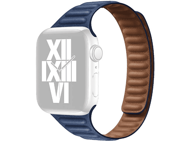 WIGENTO Magnetisches Kunst Leder / 3 9 44 45 2 2 Navy-Blau SE Watch Ersatzarmband, 8 1 5 / 49mm Ultra + Band, 7 4 / 6 Series 1 42mm, Silikon Apple