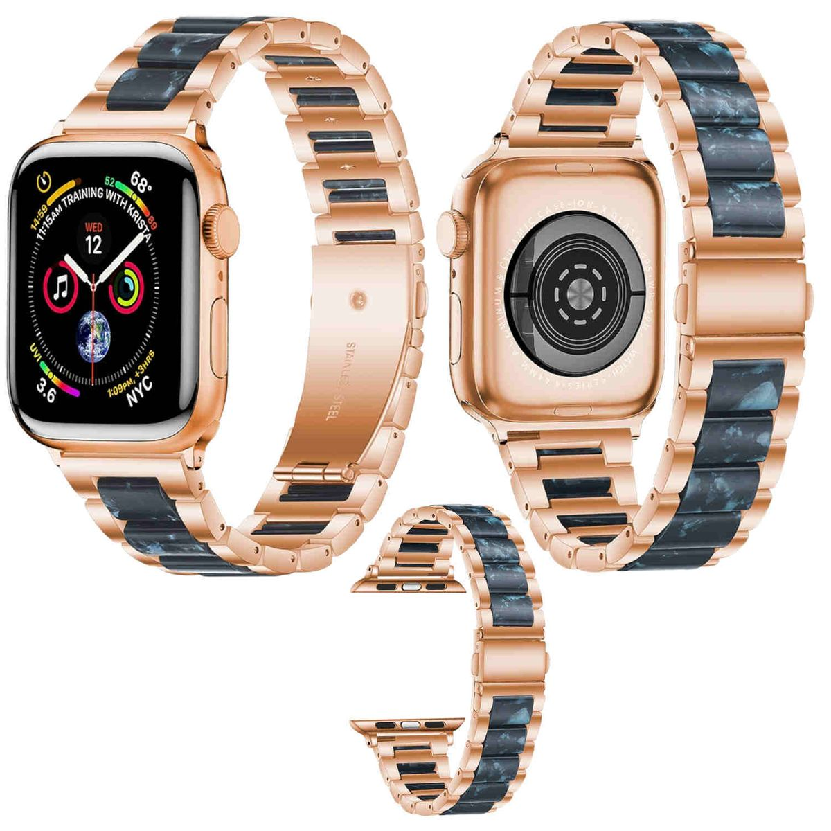 WIGENTO Metall / Apple, 7 SE 5 45 6 / Design / 3 9 Harz / Series Blau 44 Ultra 8 Watch 49mm Ersatzarmband, 42mm, 1 1 2 4 Band, Gold + 2