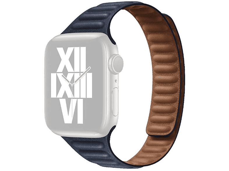 Kunst 8 45 / Magnetisches Silikon Ersatzarmband, Leder Series + 2 Apple, Dunkelblau Watch / 1 42mm, 9 3 / 6 5 4 WIGENTO 7 SE Band, Ultra 49mm 44 2 1