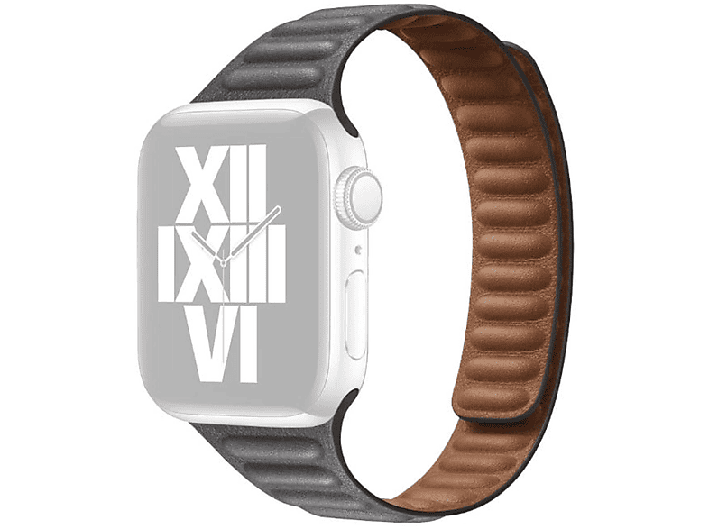 WIGENTO Magnetisches Kunst Leder / SE 1 4 Ultra Ersatzarmband, 8 2 45 Band, Grau / 7 5 2 49mm Watch 44 + 3 1 Apple, 9 / 42mm, Series Silikon 6