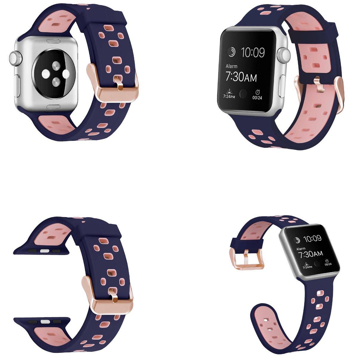 WIGENTO Kunststoff / Sport / Ultra Watch Ersatzarmband, 2 Series 3 Pink Lila Design 5 4 42mm, 8 Armband, / 6 9 49mm SE 2 / + Silikon Apple, 1 7 44 1 45