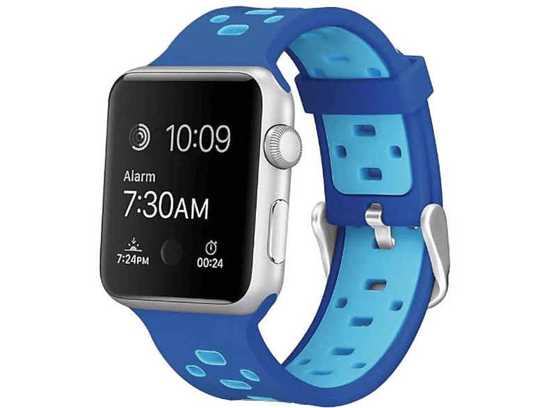 WIGENTO Kunststoff Apple, Dunkelblau Ersatzarmband, 5 3 2 Watch 44 Ultra / Series 45 + 7 42mm, 9 Sport / SE / 1 2 6 1 Design 8 Armband, 49mm 4 Silikon