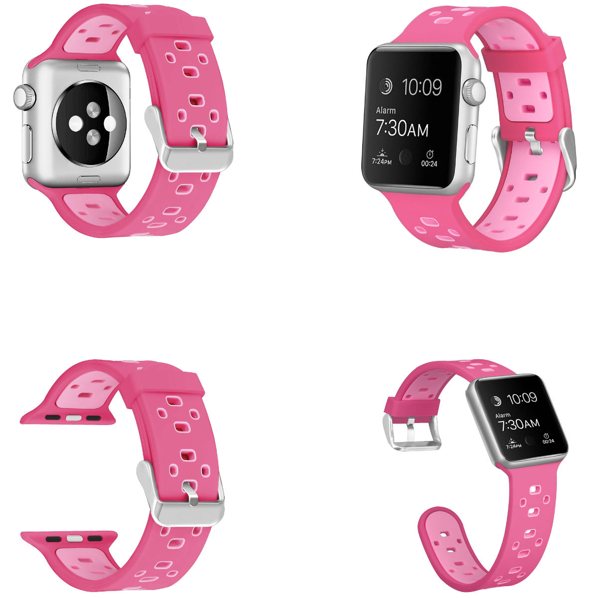 WIGENTO Kunststoff / 1 Series Watch 8 7 Armband, 5 4 Rosa / / 9 Ersatzarmband, SE 6 / 41 Sport 38mm, 2 Silikon Pink Apple, 3 Design 40