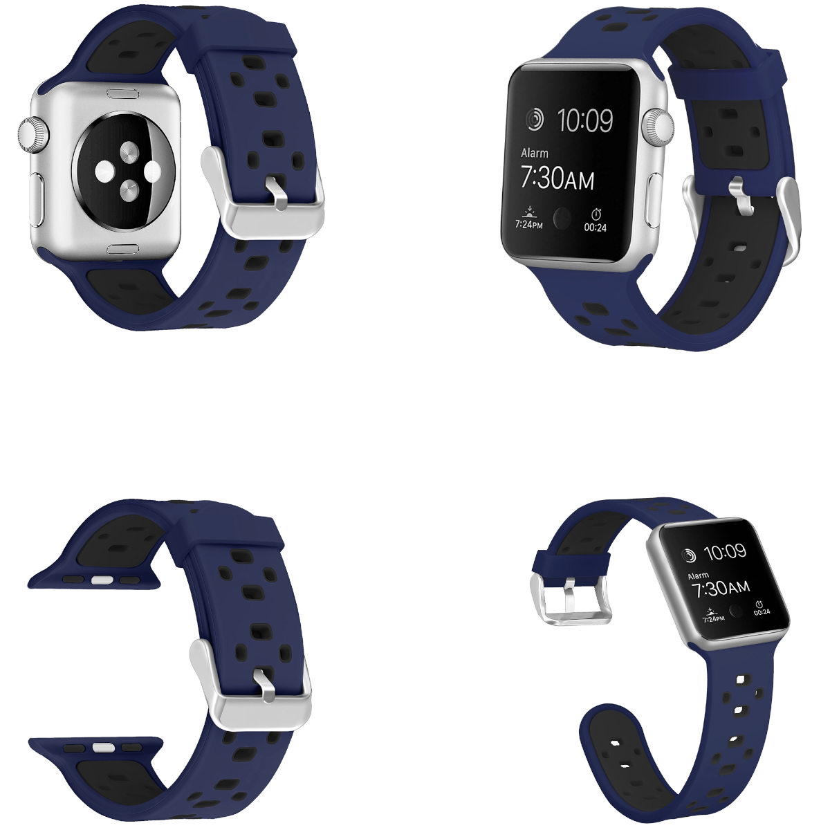 Apple, 6 9 / + Kunststoff 49mm Ultra Ersatzarmband, SE Design 4 5 1 2 8 Sport 45 / 2 Navy-Blau 44 Series 3 Silikon 1 42mm, Armband, WIGENTO / 7 Watch