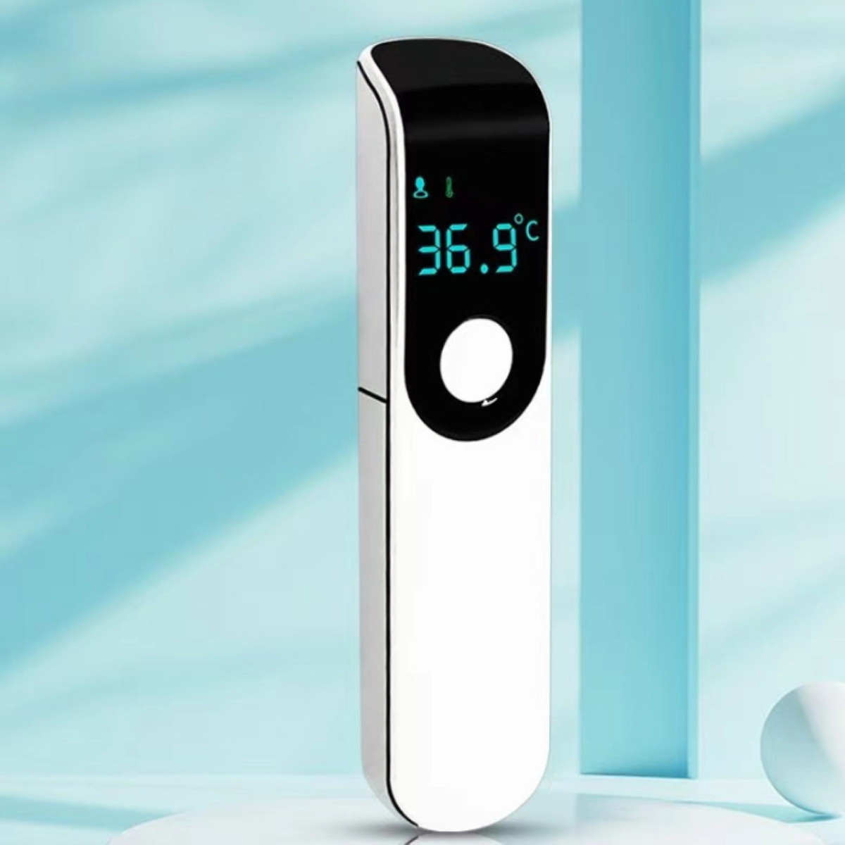 ENBAOXIN Weißes Mini-Handthermometer - Sekunden Temperatur, (Messart: Infrarotmessung) berührungslos bis Fieberthermometer kontaktlose zur