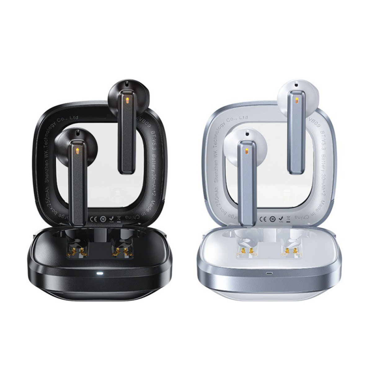 Bluetooth-Kopfhörer BRIGHTAKE Bluetooth Leicht, CD-Qualität, weiß Headset: Wasserdicht, Batterielaufzeit, Transluzent, In-ear Ultralange