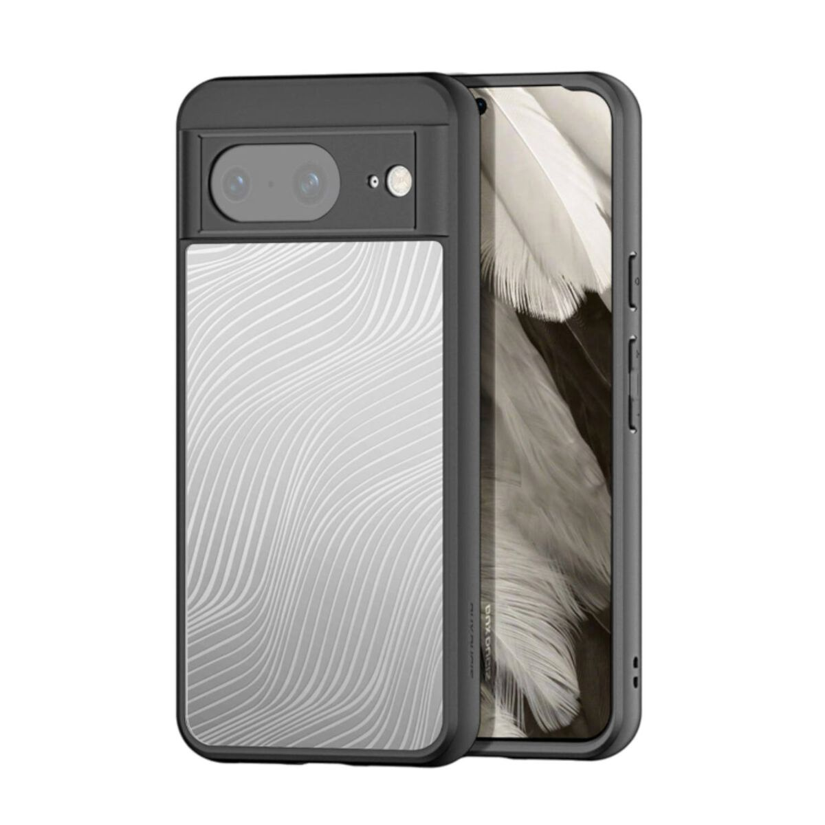 8, Backcover, / Pixel WIGENTO Design Google, Schwarz Frosted Hülle, Feel TPU PC