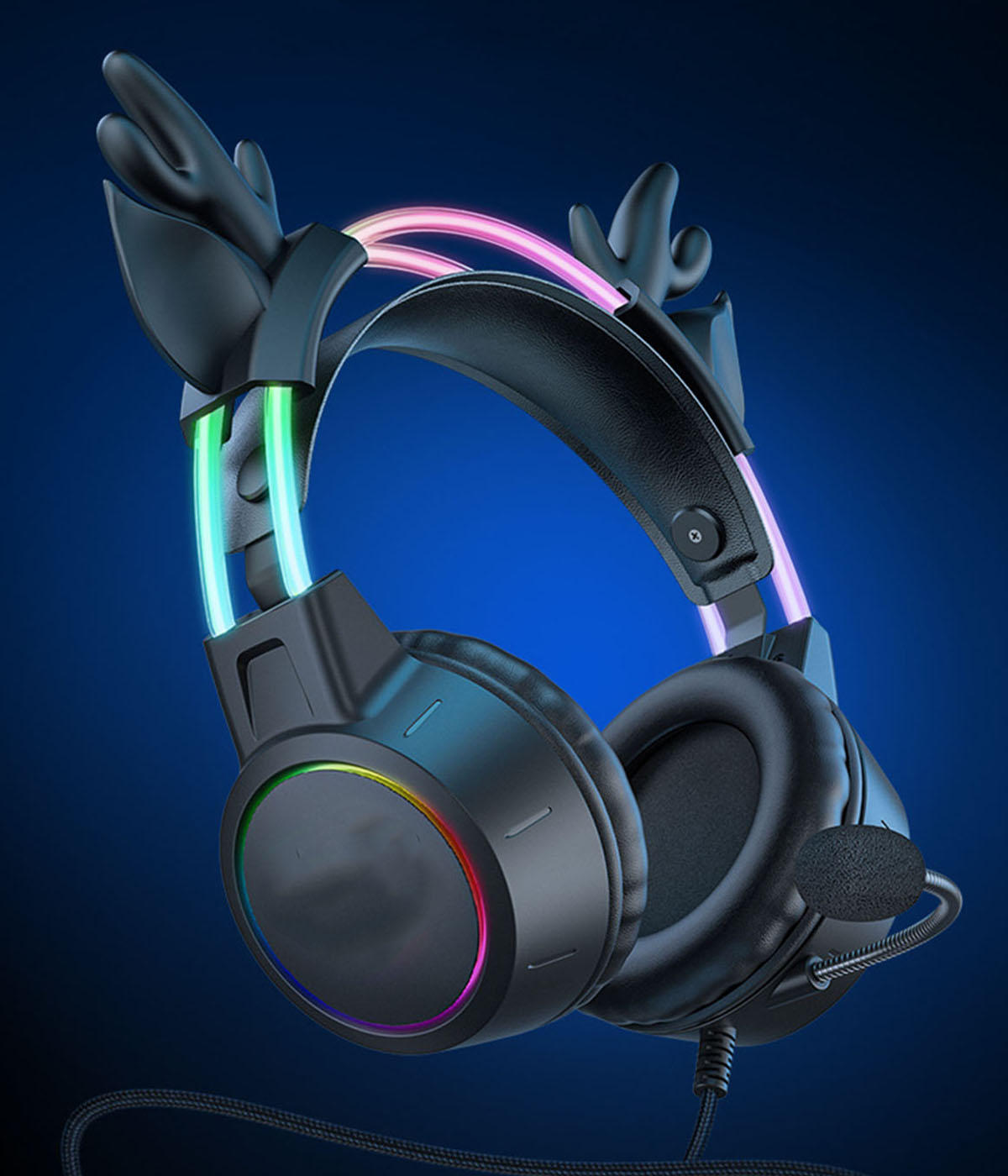 Multi-Kompatibilität, RGB-Design, BRIGHTAKE Gaming-Kopfhörer, Surround-Sound Kopfhörer Over-ear Geräuschunterdrückung, Komfort, Schwarz