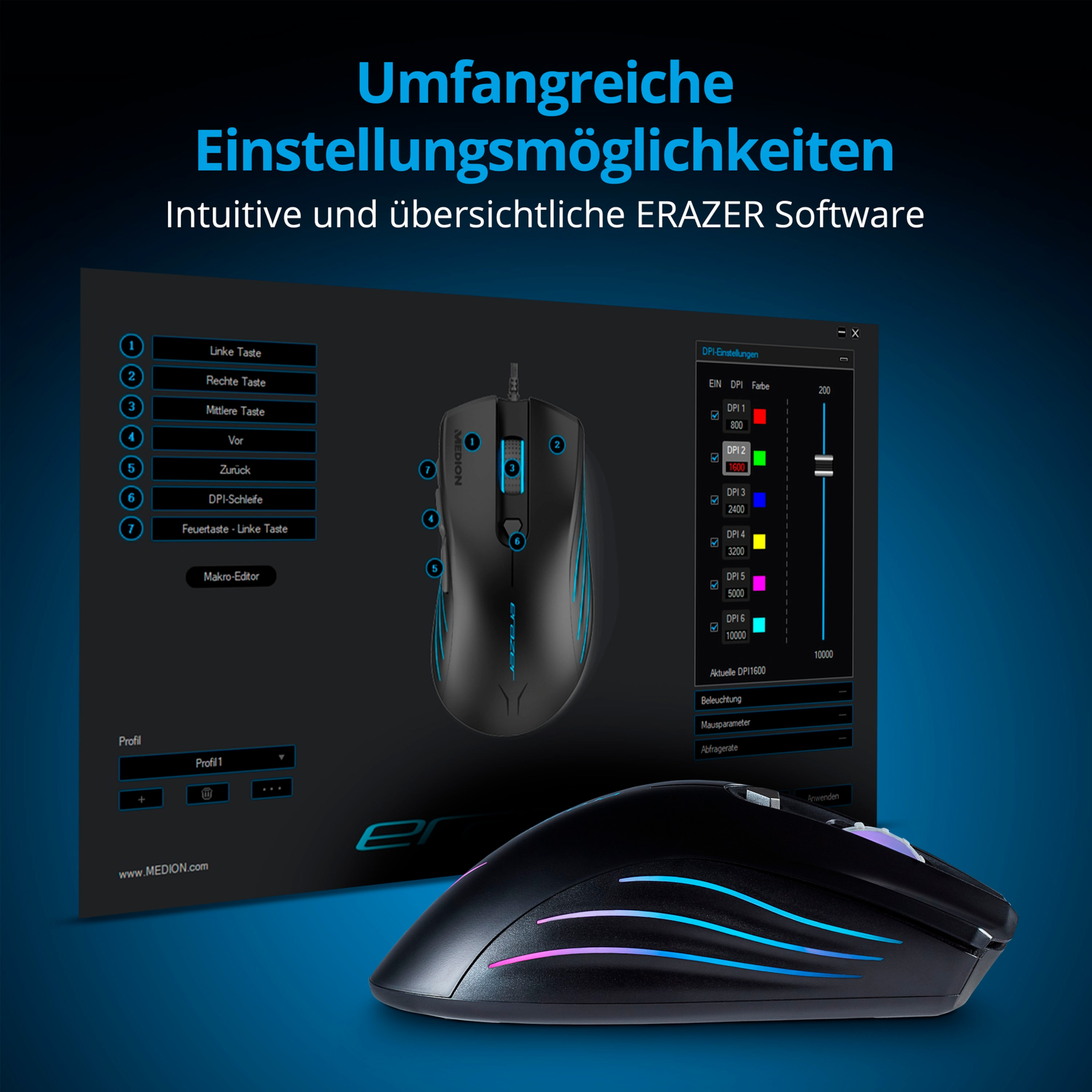 MEDION ERAZER Supporter P12 schwarz Gaming Maus