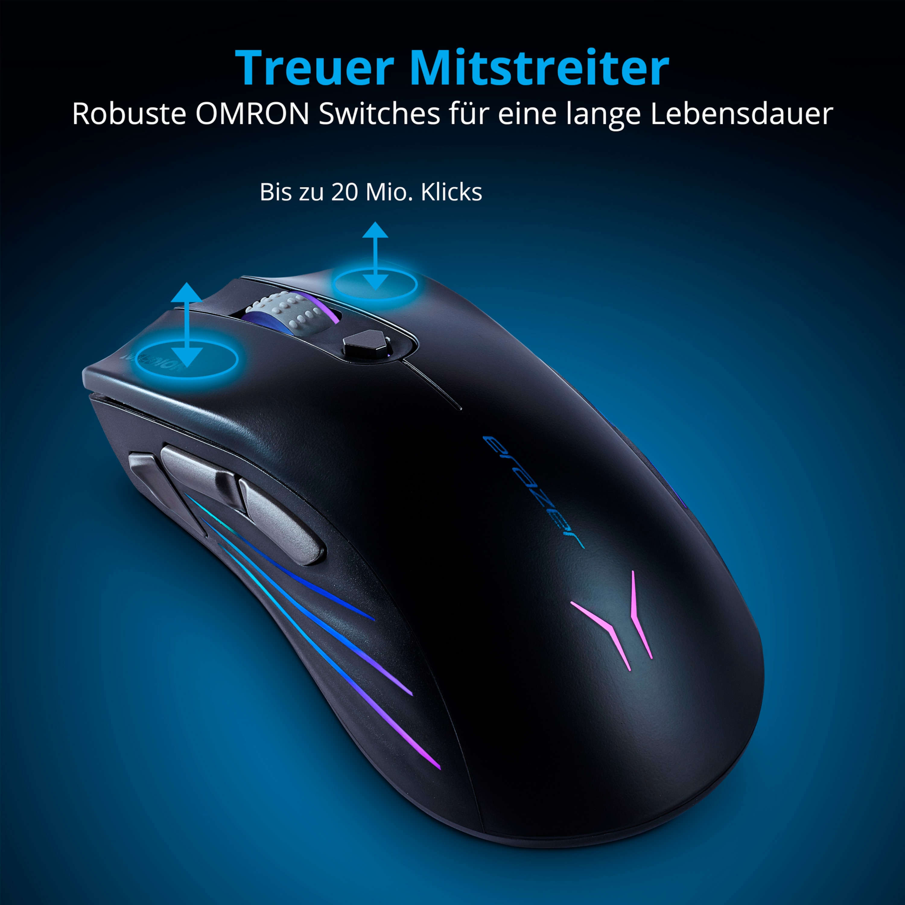 ERAZER Maus, MEDION schwarz Supporter P12 Gaming