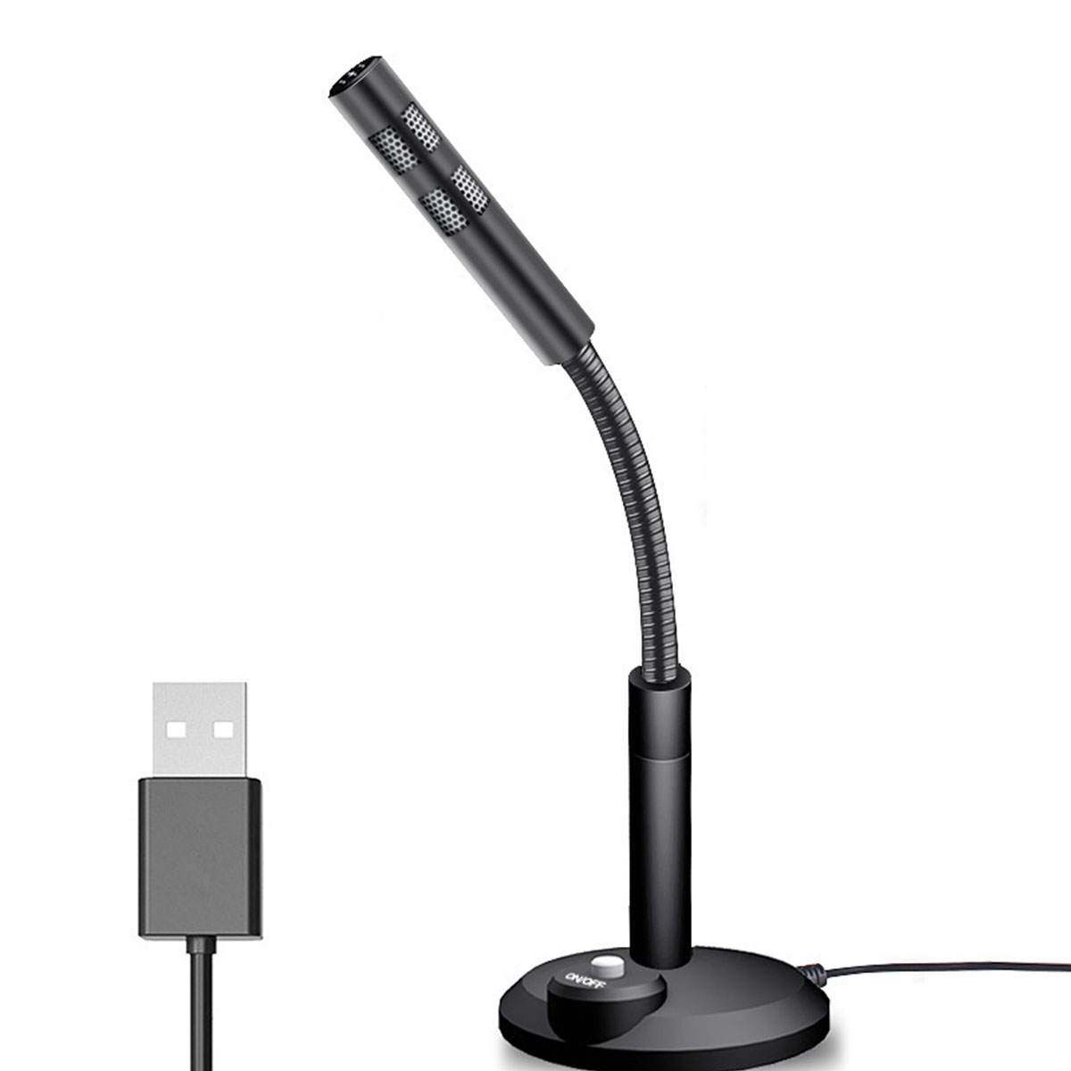 BRIGHTAKE USB-Desktop-Mikrofon Hochwertiges Home perfekte PC-Mikrofon, Office, Klangqualität für Schwarz - Gaming