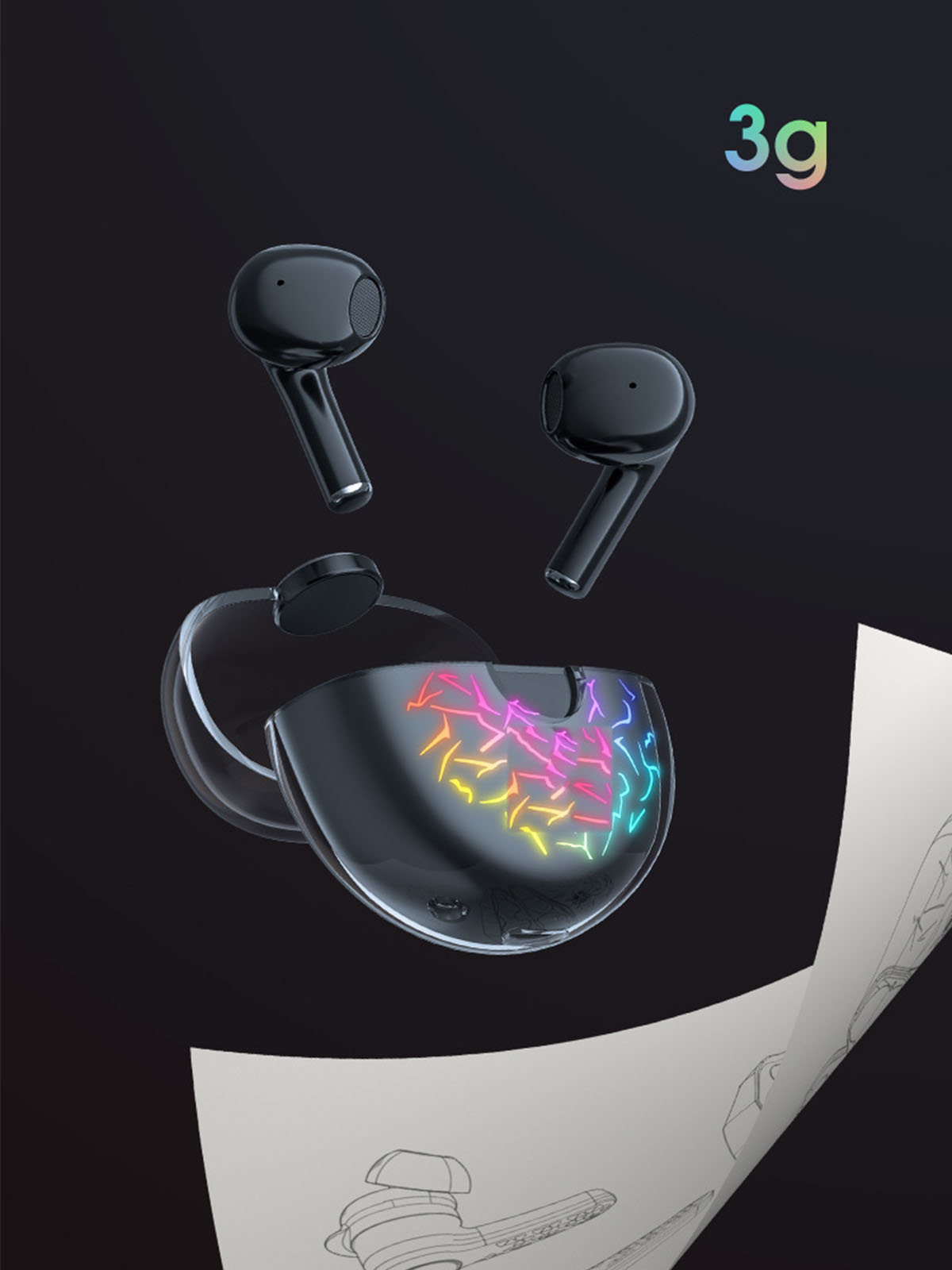 NFC, Stereoklang, Rosa Bluetooth-Kopfhörer In-ear Geräuschunterdrückung, BRIGHTAKE beidseitiger Kabelloses TWS-Headset,