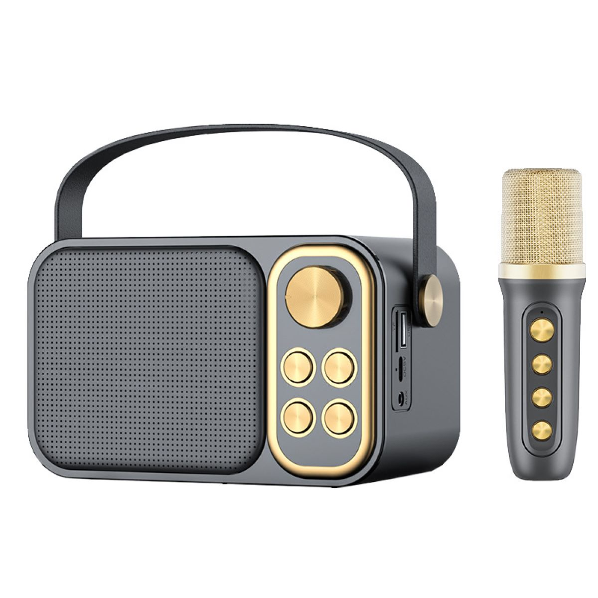 ENBAOXIN Bluetooth-Lautsprecher Gesang im K drahtlosen Subwoofer Mikrofon Freien Song all-in-one Lautsprecher, Lautsprecher Grün